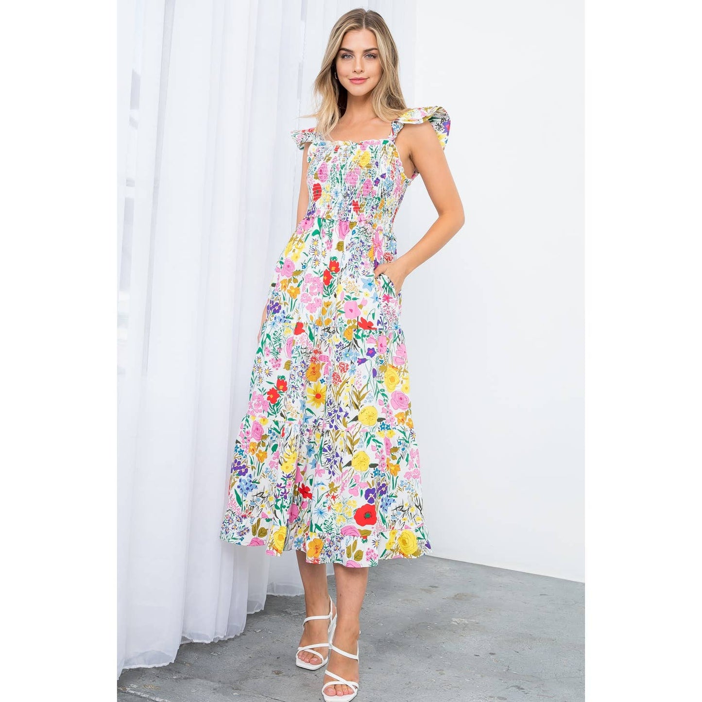 Aella Floral Midi Dress
