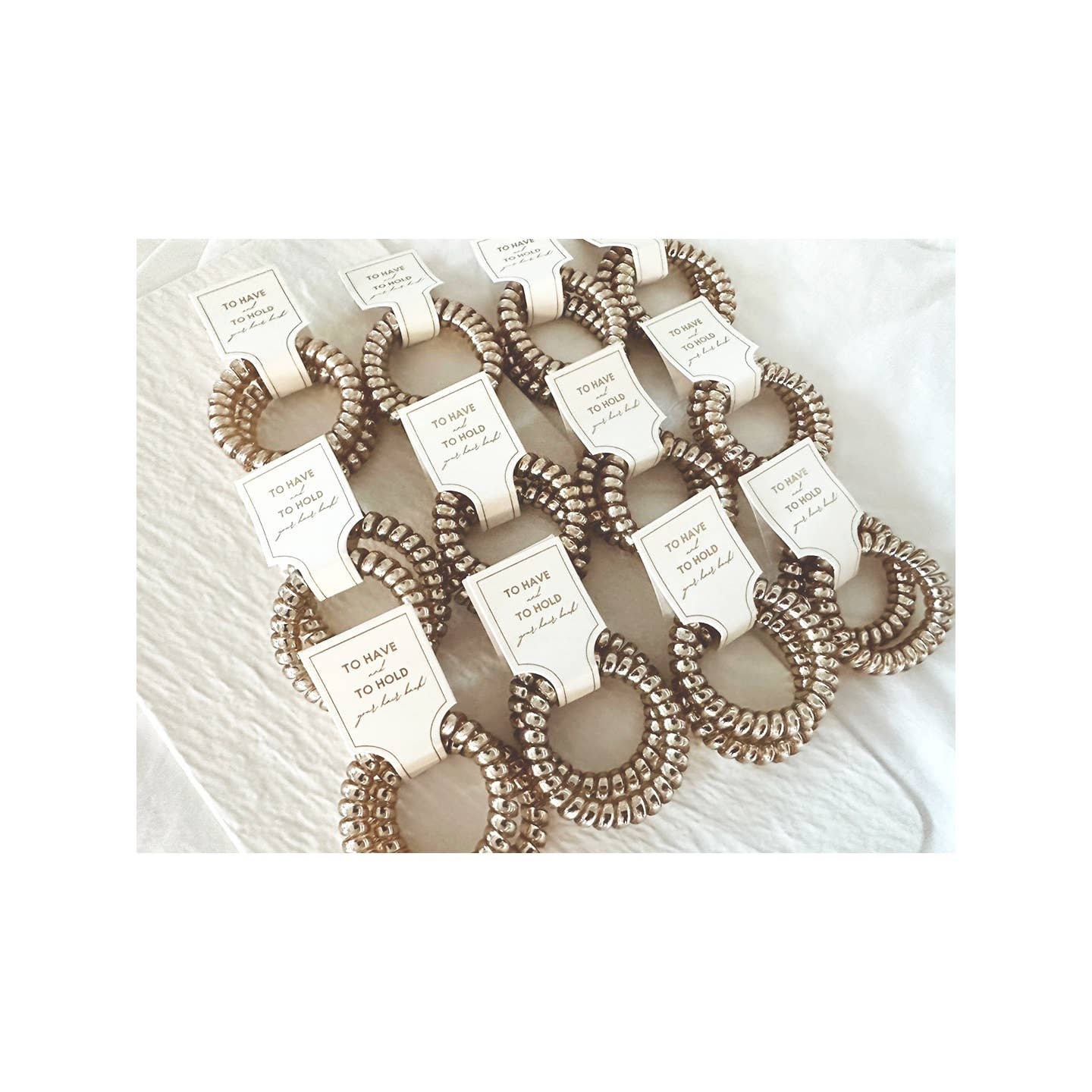 Champagne Gold Coil Hair Ties - 2 pack
