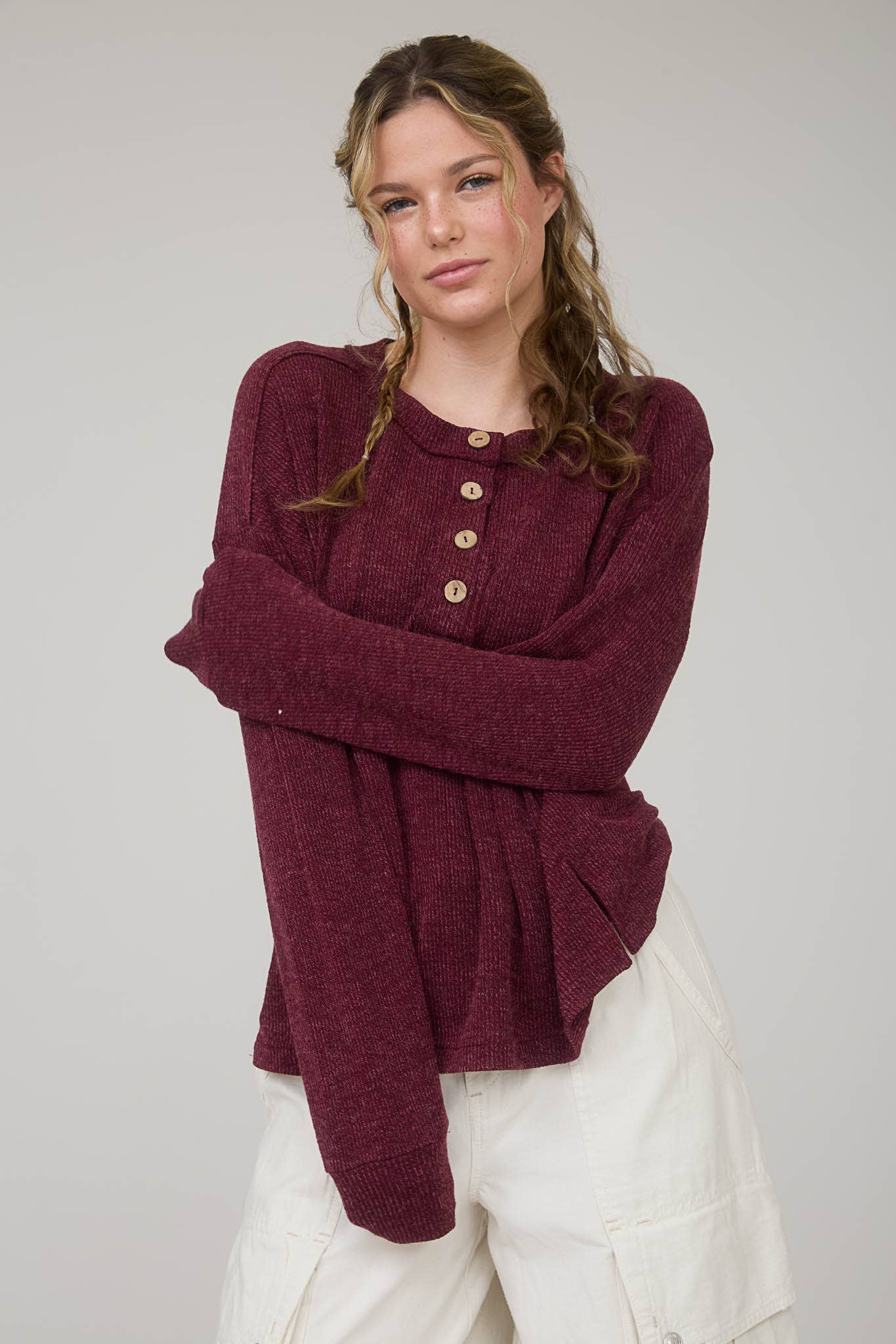 Falling For It Taupe Long Sleeve