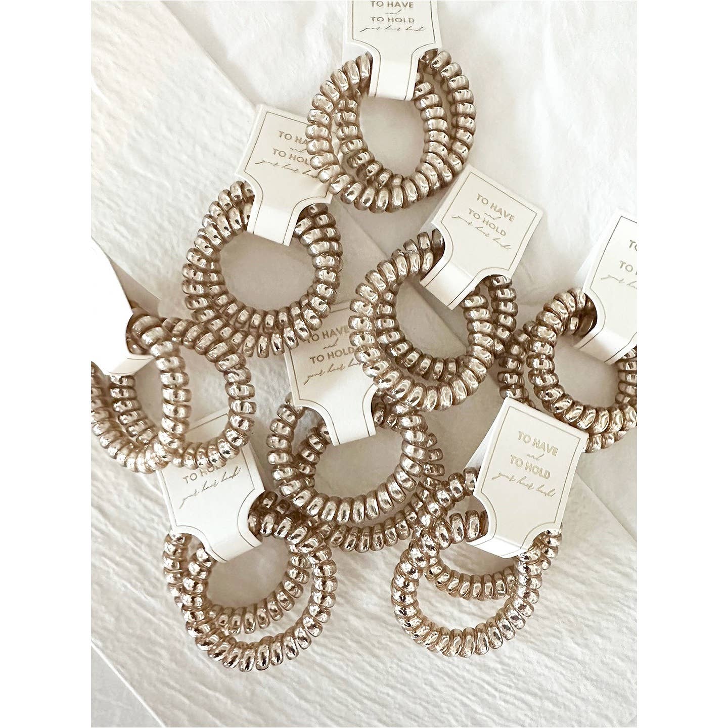 Champagne Gold Coil Hair Ties - 2 pack