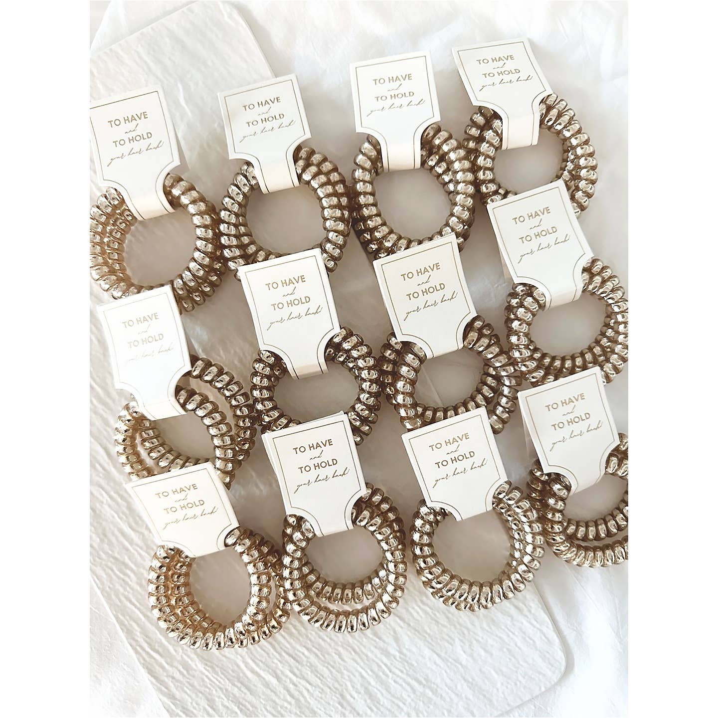 Champagne Gold Coil Hair Ties - 2 pack