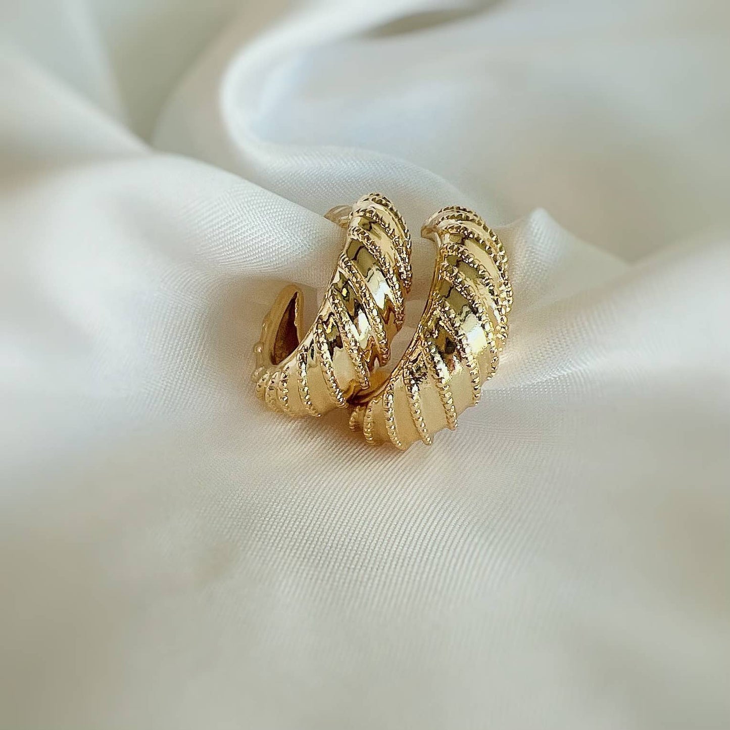 Ryan Croissant Hoops Earrings Gold Filled