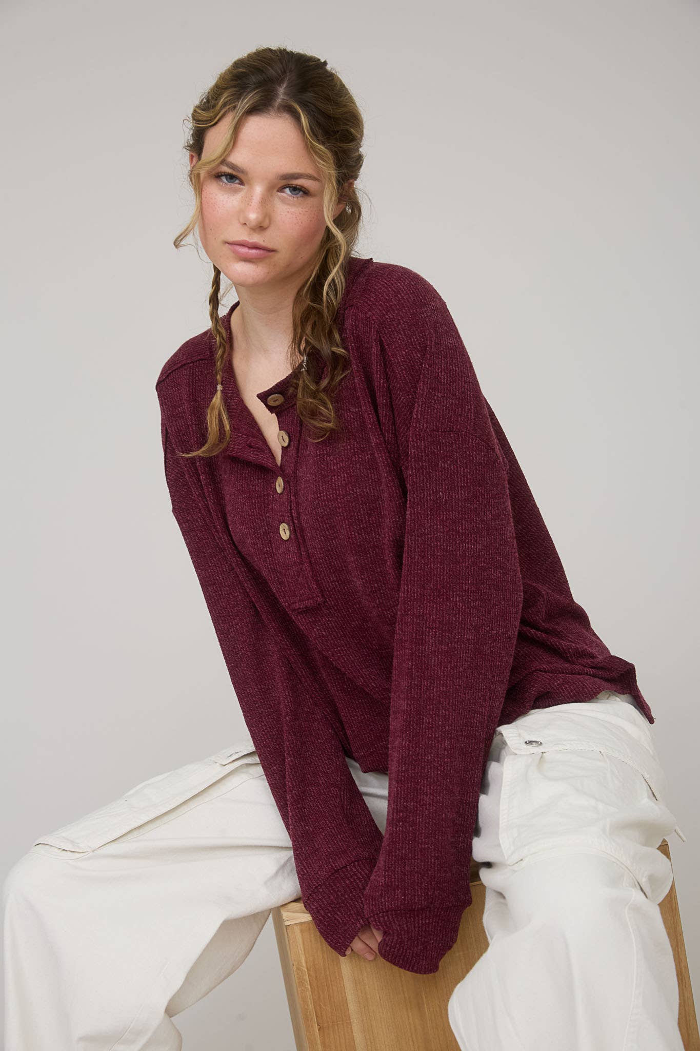 Falling For It Taupe Long Sleeve