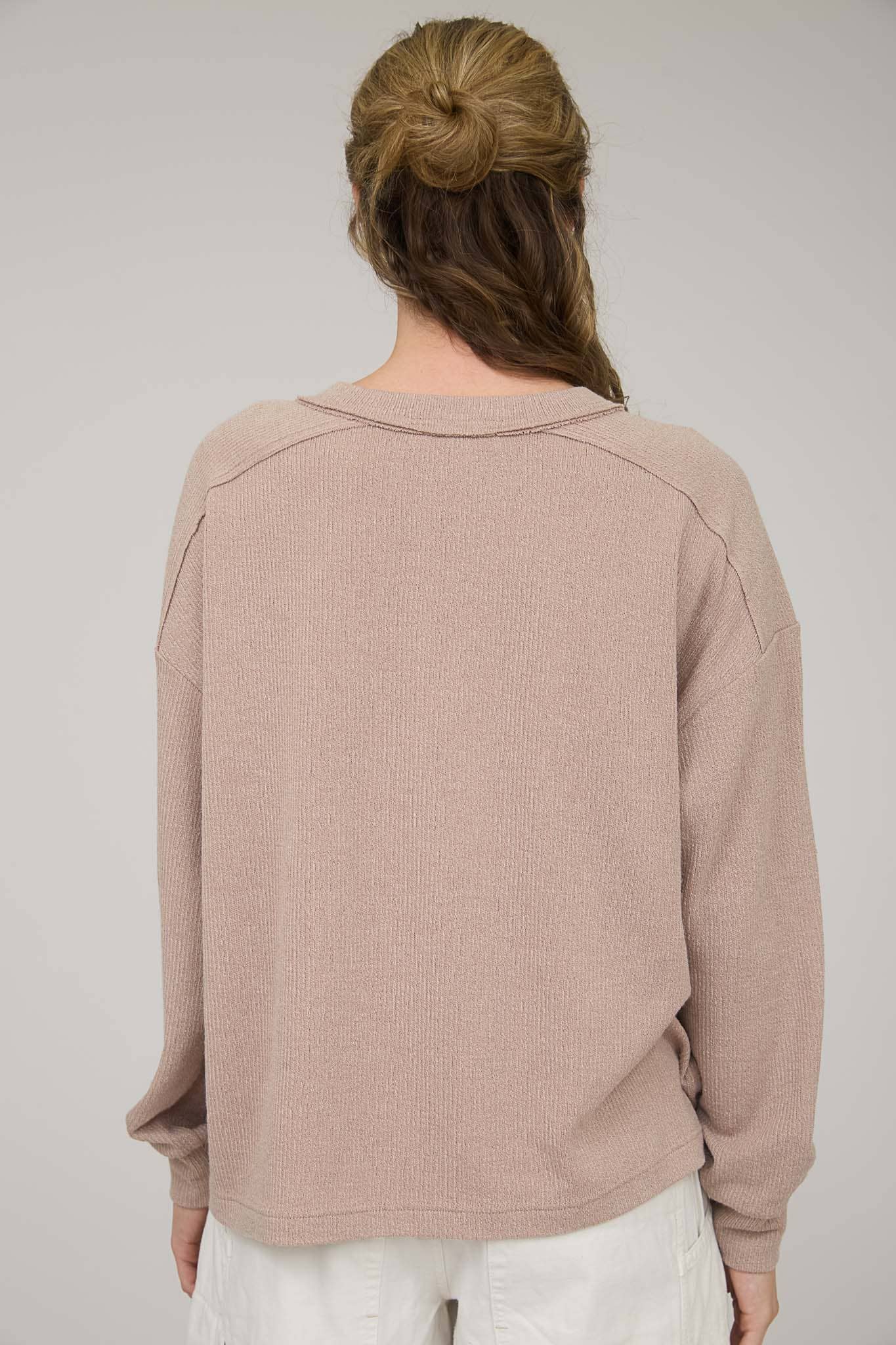 Falling For It Taupe Long Sleeve