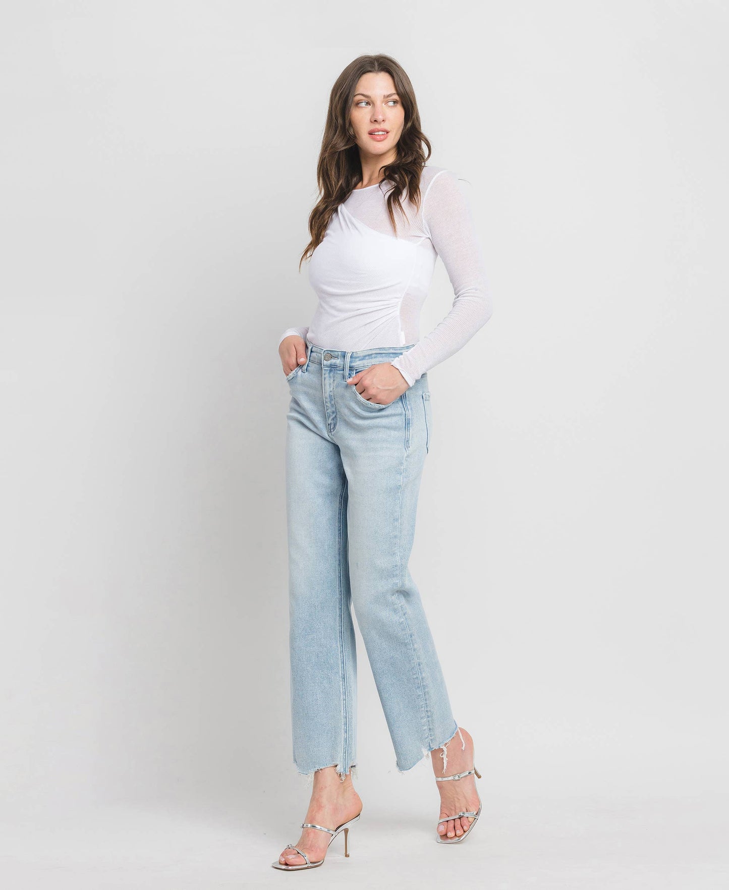 The Slim Wide Leg Jean in Lightwash
