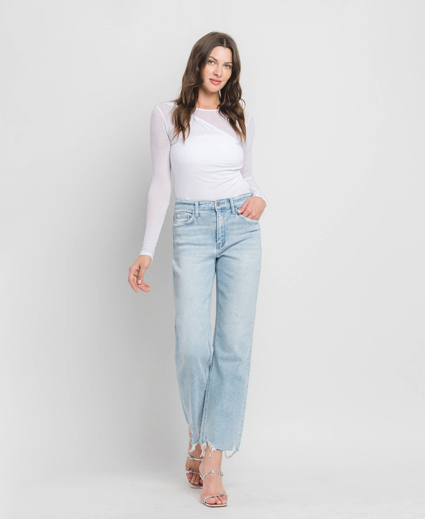 The Slim Wide Leg Jean in Lightwash