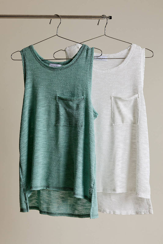 Gauze Hi-Low Pocket Tank