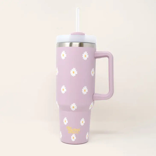 Lilac Tie Dye 40 Oz Handle Tumbler