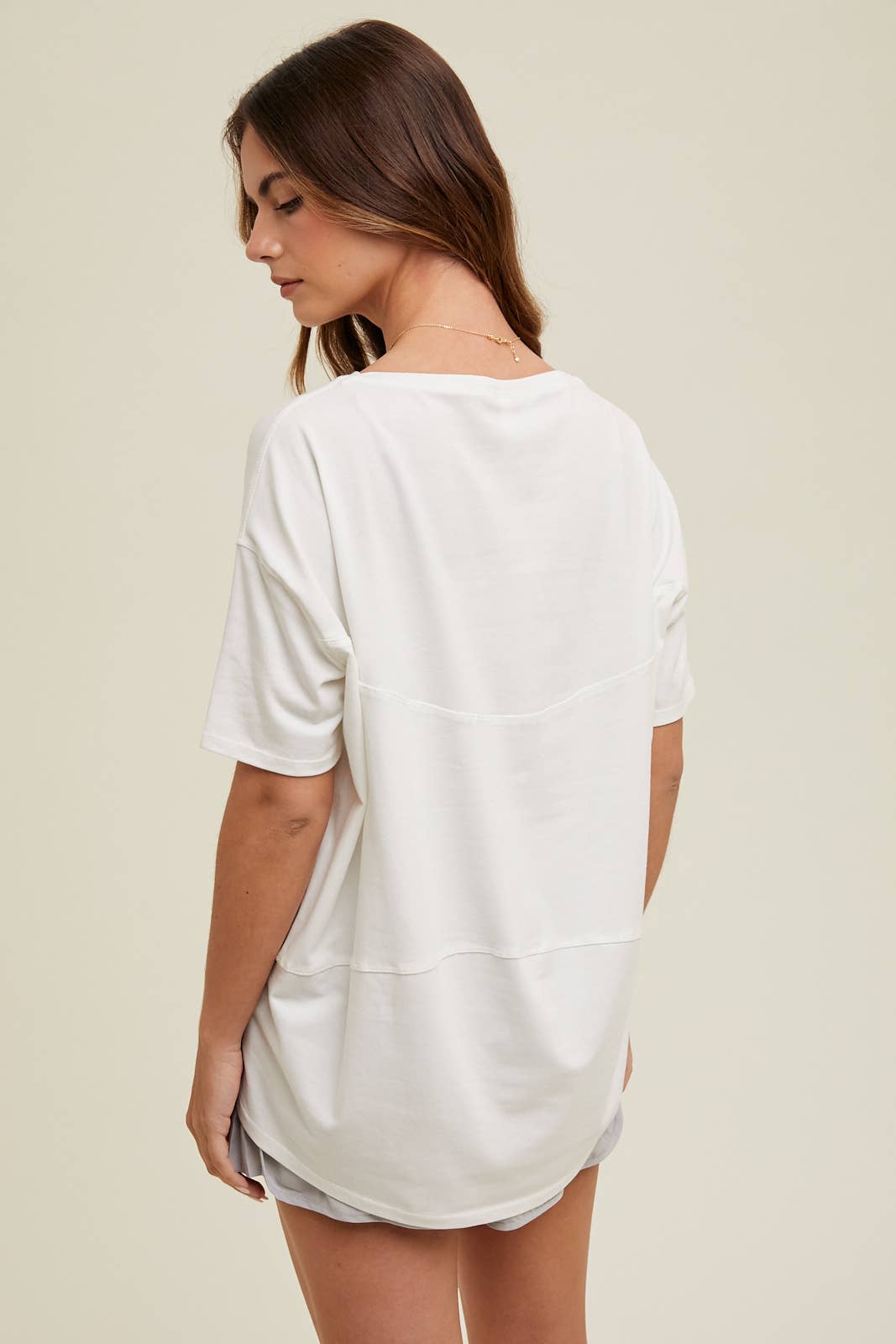 Off White Boatneck Casual Tee