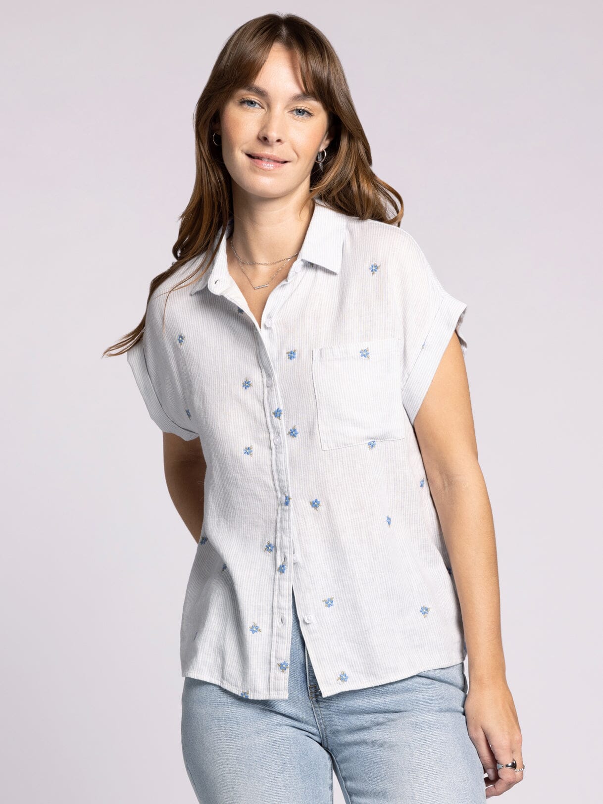 Jane Blue Button-Down Shirt