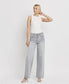 High Rise Wide Leg Light Gray Jeans