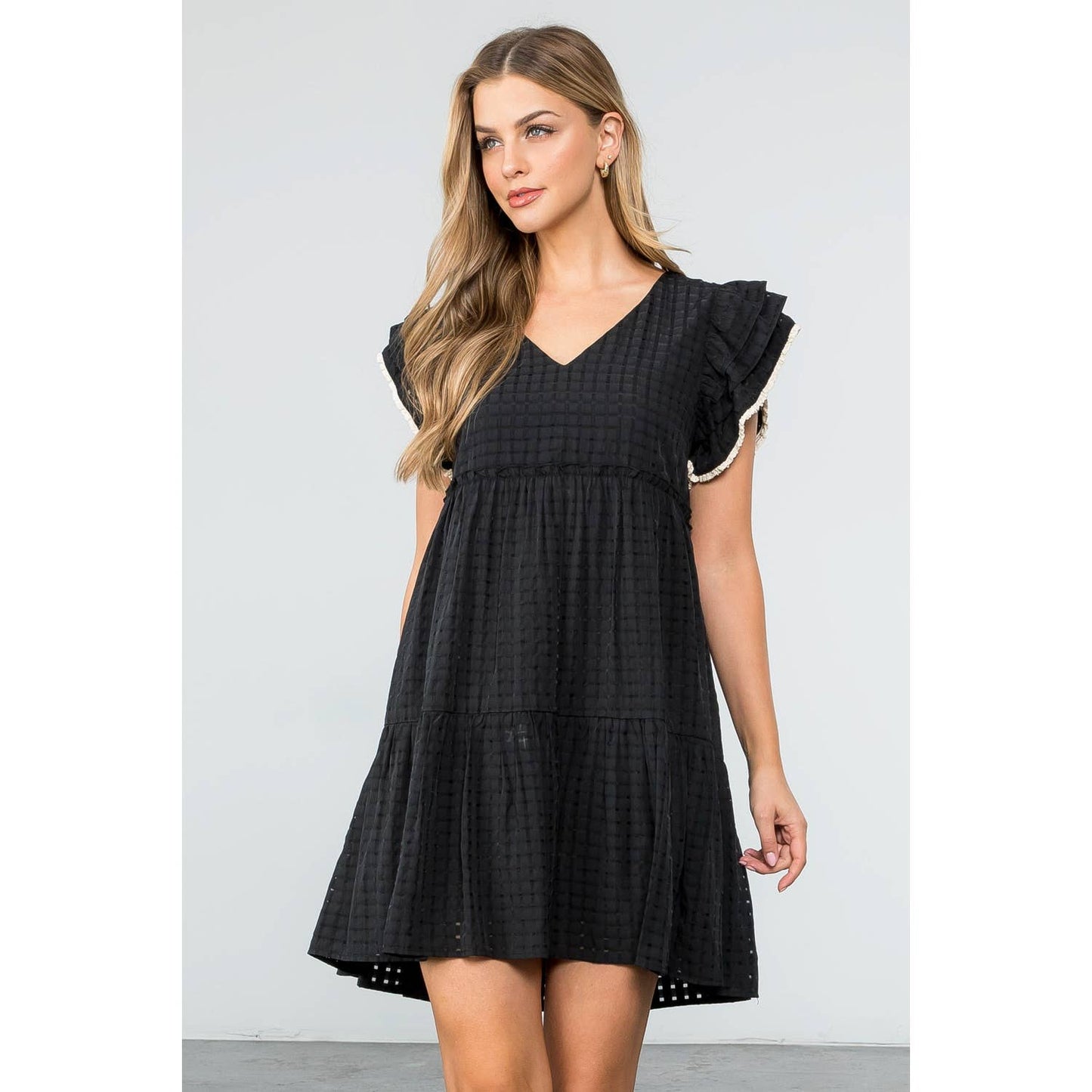 Belleann Flutter Sleeve Mini Dress