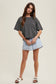 Charcoal Raw Edge Boxy Tee