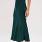 Evergreen Midi Satin Skirt