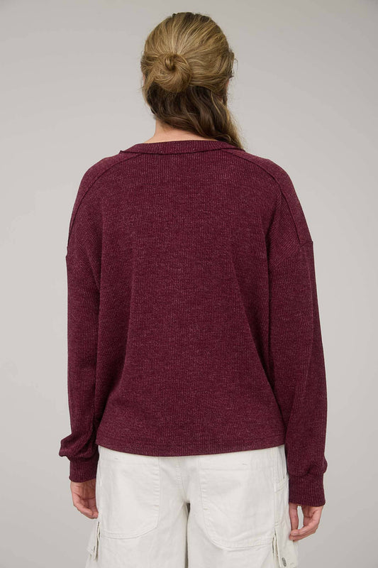 Falling For It Burgundy Long Sleeve