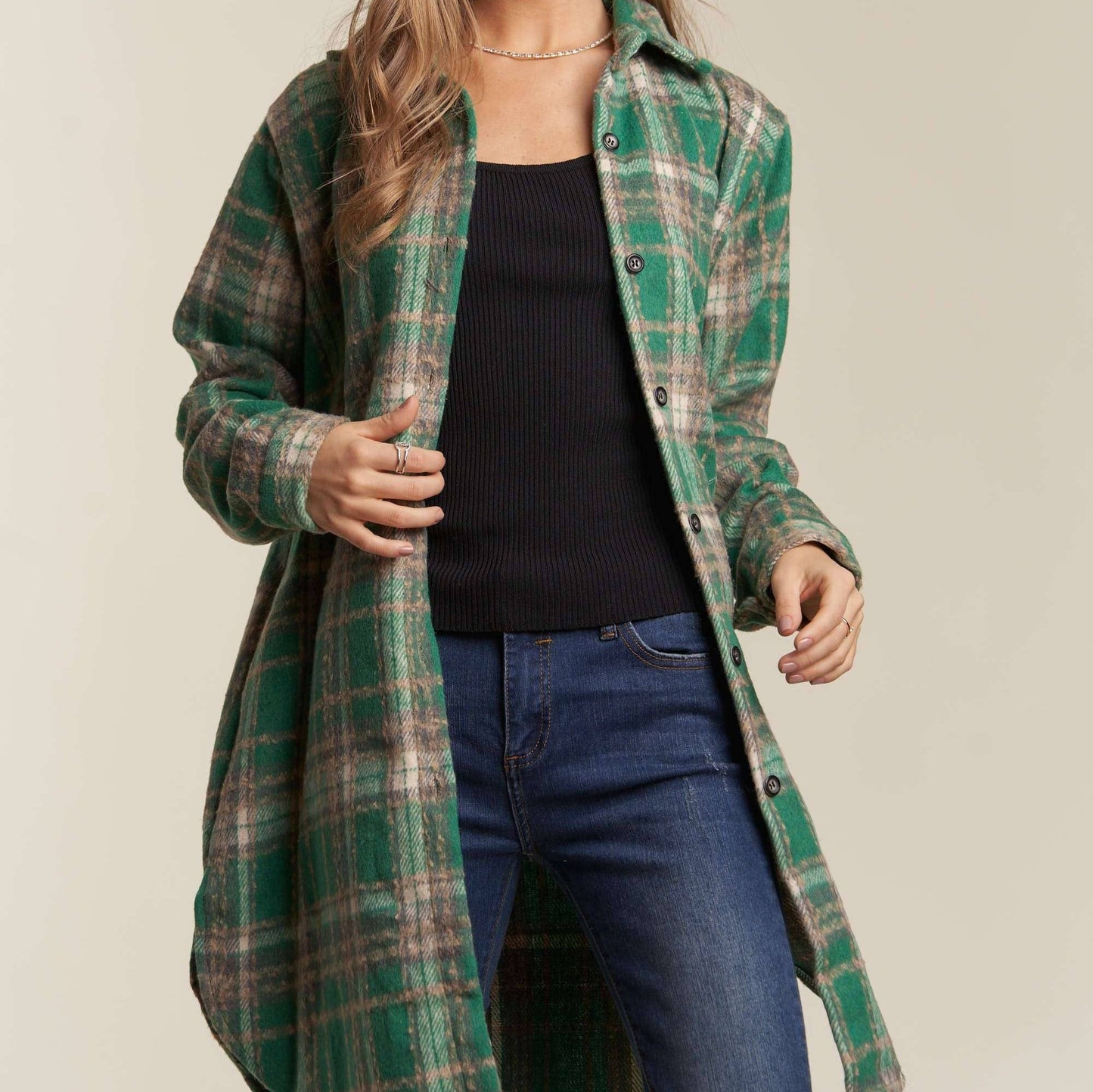 PLUS Juniper Long Plaid Shacket