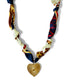 Venice Knotted Scarf Heart Charm Necklace Gold Filled