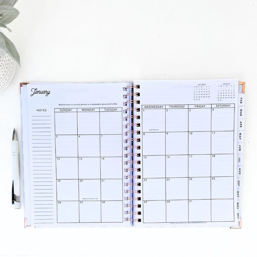 2025 Pressed Coffee Planner in Powder Blue