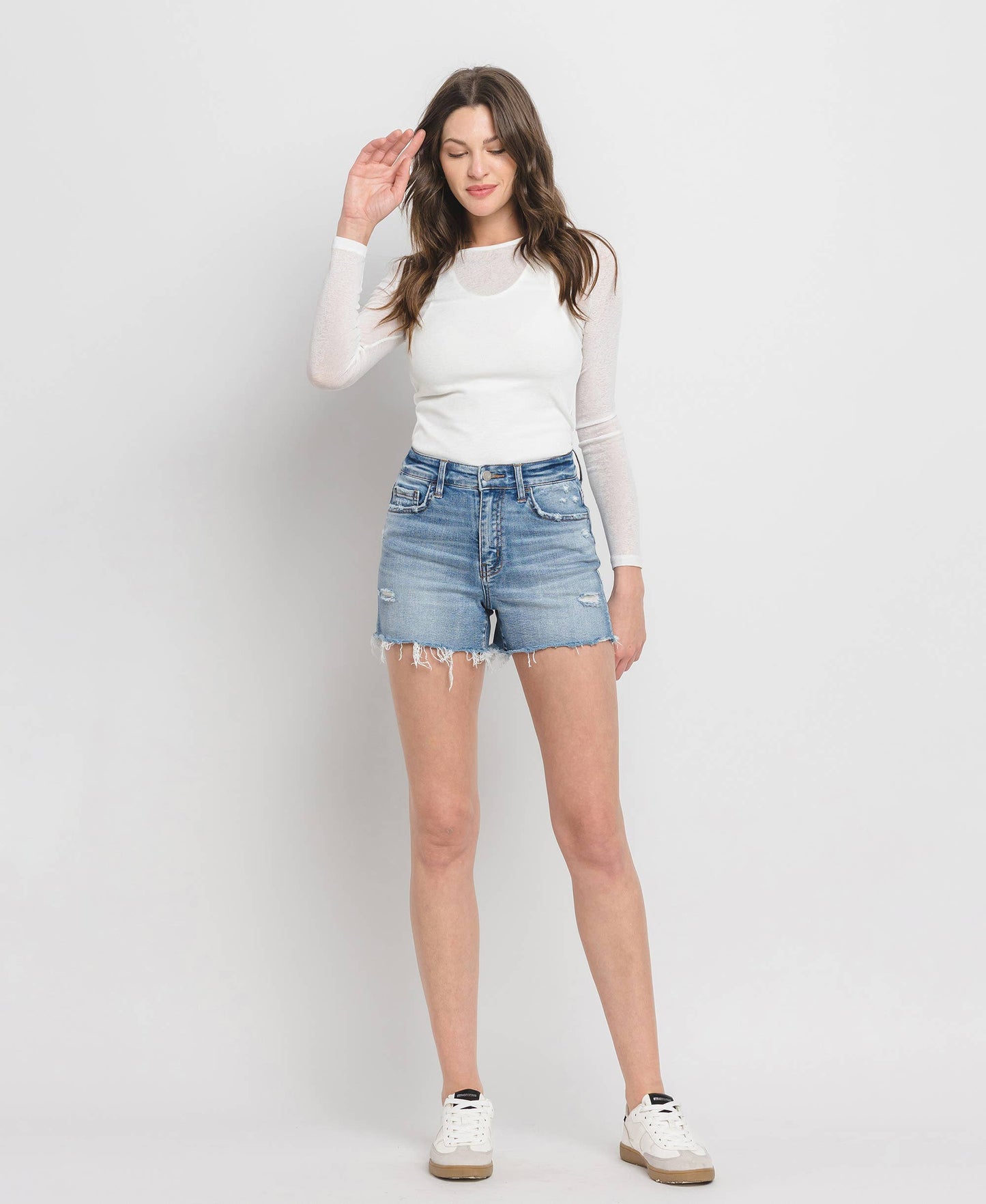 Rebecca High Rise A-Line Denim Shorts