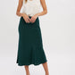 Evergreen Midi Satin Skirt