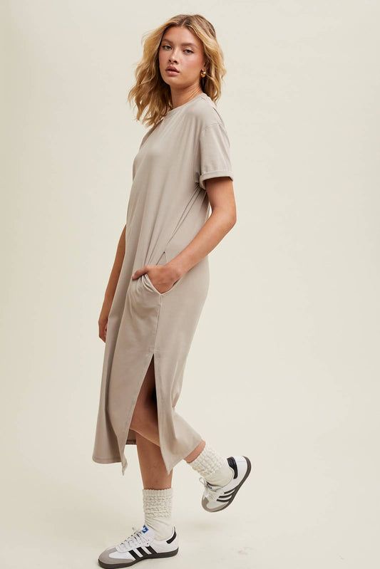 Leah Casual Midi Tee Dress