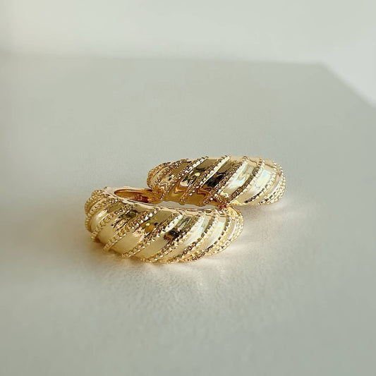 Ryan Croissant Hoops Earrings Gold Filled
