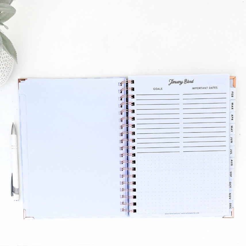 2025 Pressed Coffee Planner in Powder Blue