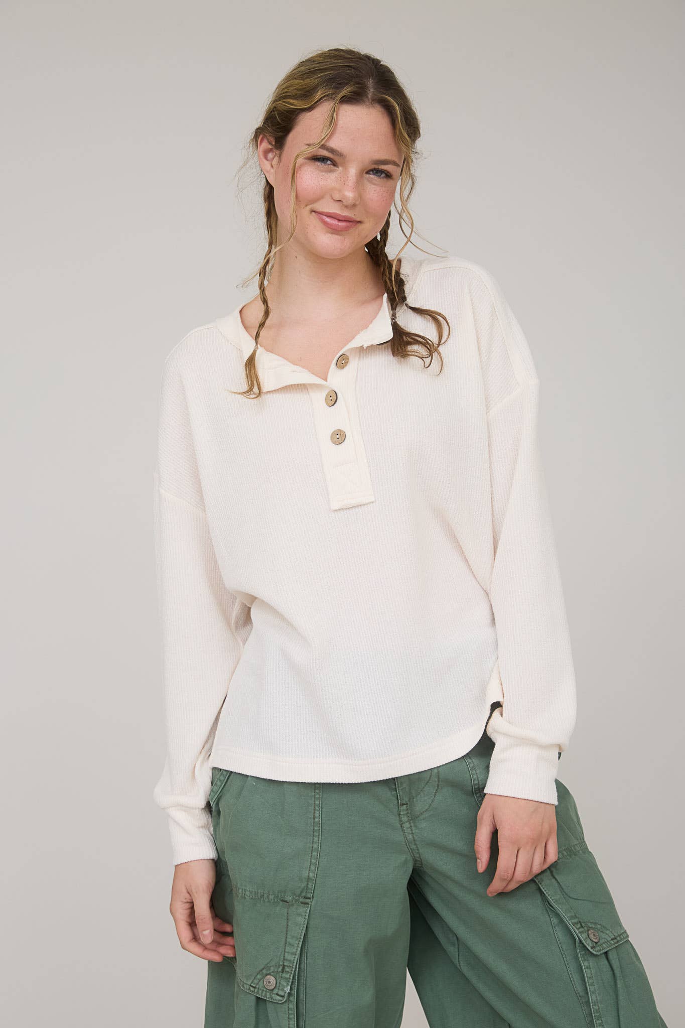Falling For It Cream Long Sleeve