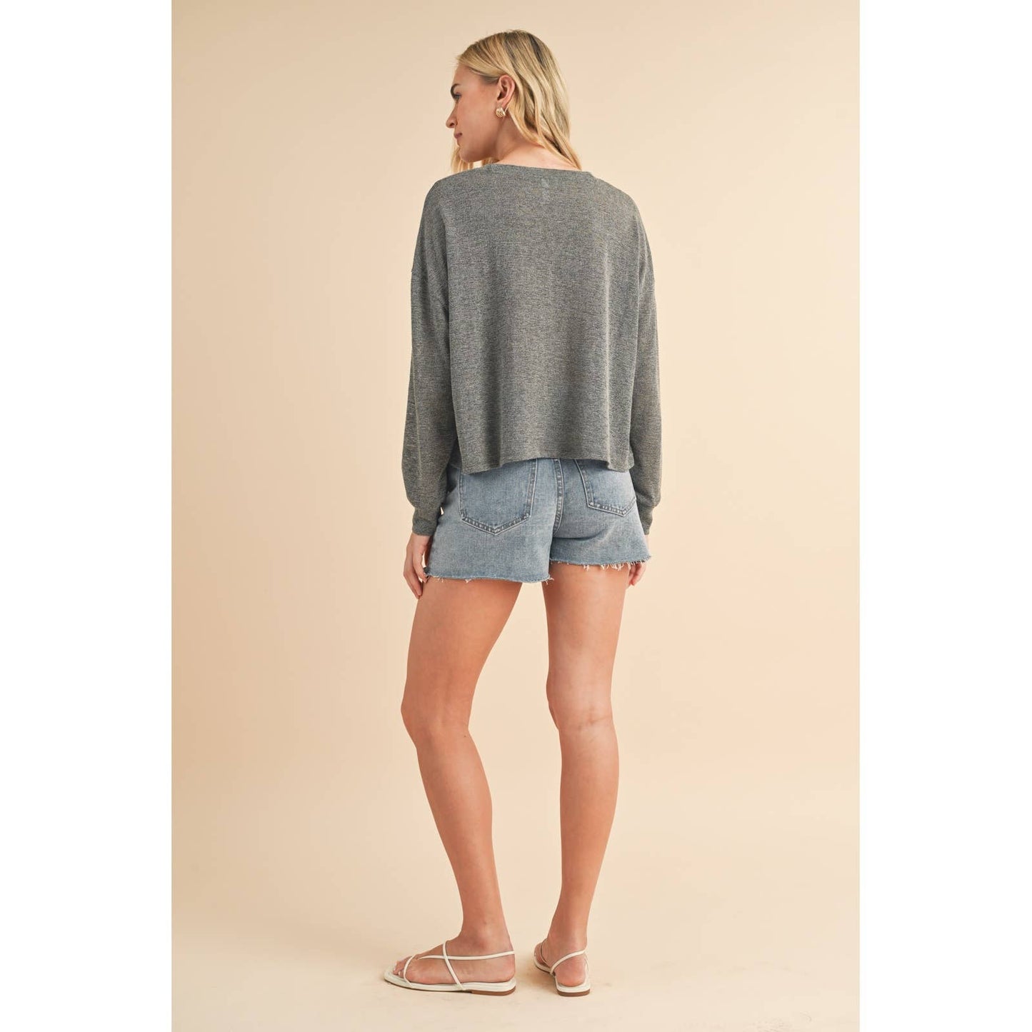 Charcoal Drop Shoulder Boxy Top