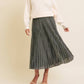 Shimmering Pleated Skirt in Charcoal