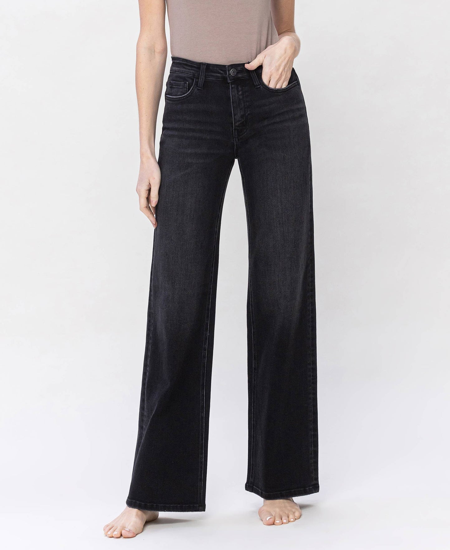 High Rise Loose Fit Black Jeans