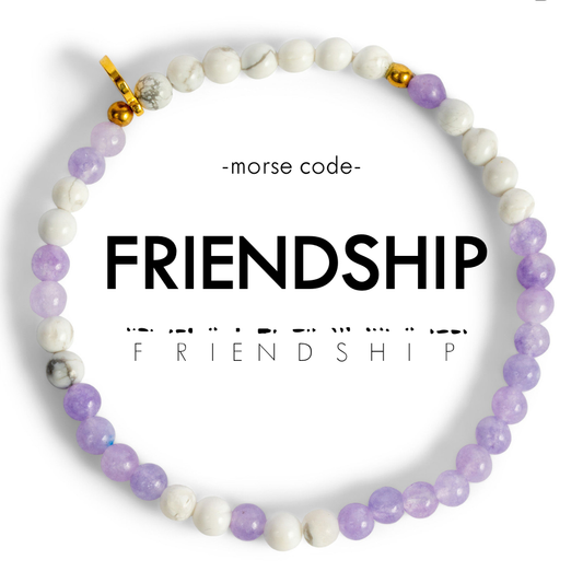 Morse Code Bracelet | FRIENDSHIP: Zoisite & Jasper