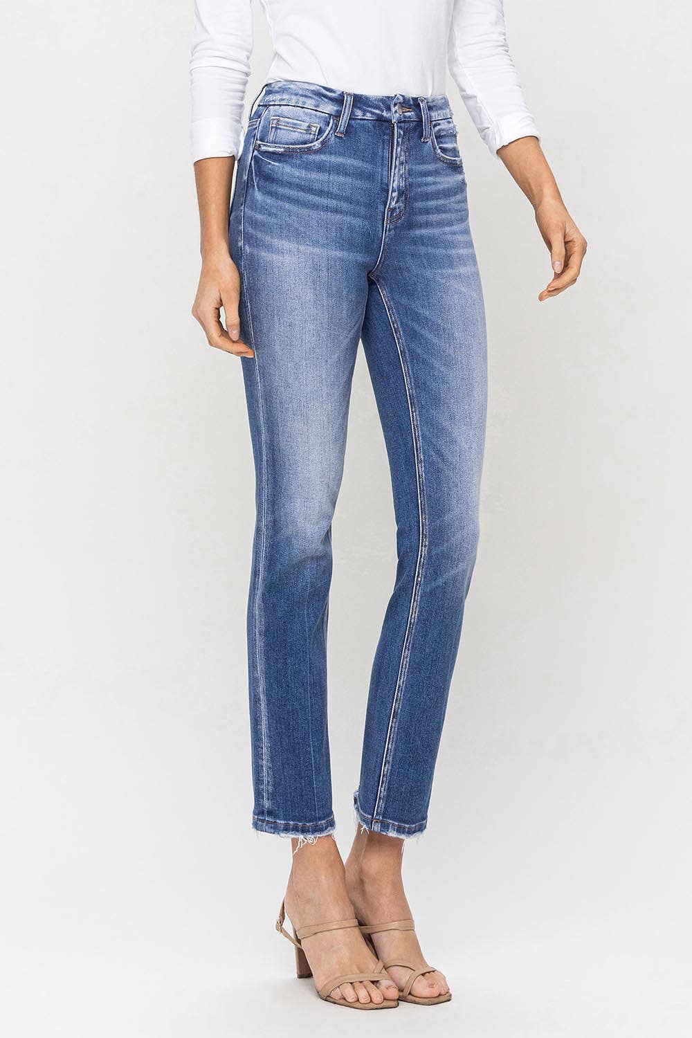 High Rise Slim Straight Jeans