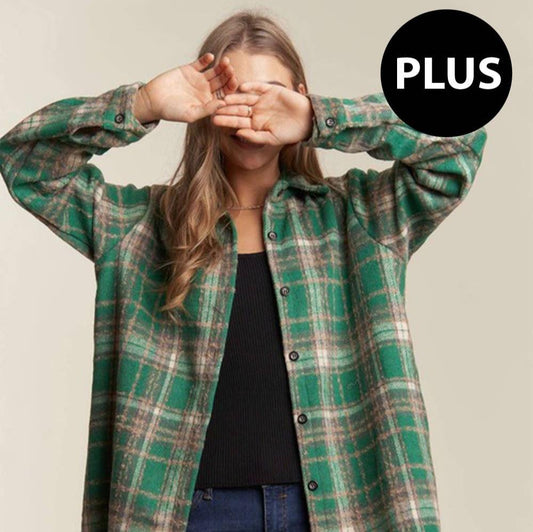 PLUS Juniper Long Plaid Shacket