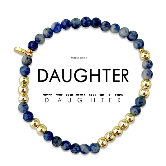 Gold Morse Code Bracelet | DAUGHTER: Lapis