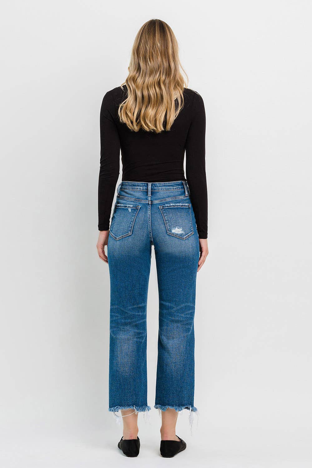 High Rise Crop Straight Jeans