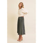 Shimmering Pleated Skirt in Charcoal