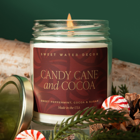 Candy Cane and Cocoa 9 oz Soy Candle