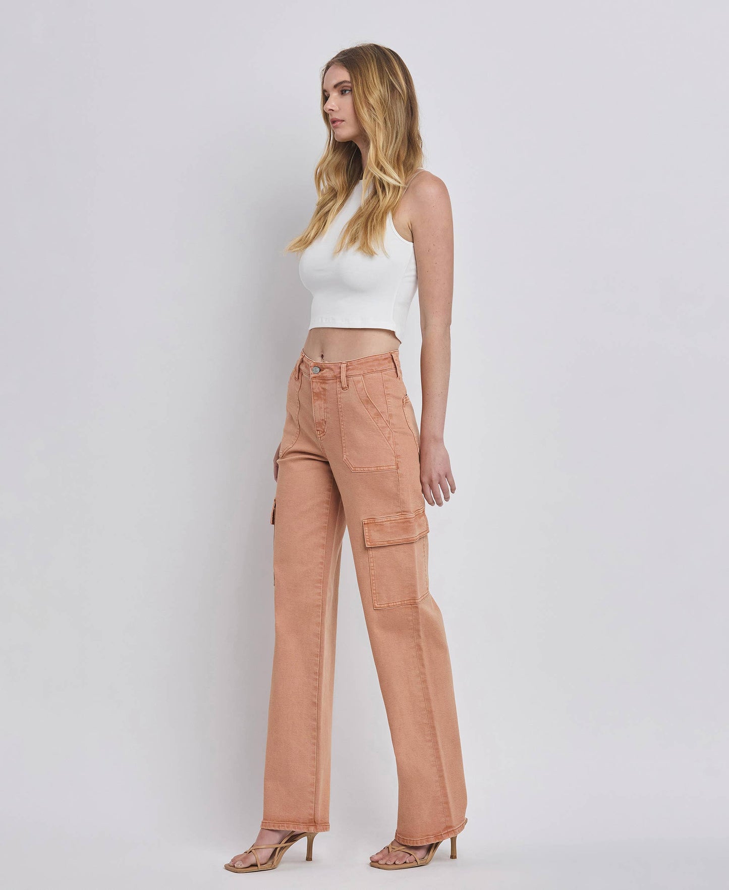 High Rise Cargo Jeans in Cork