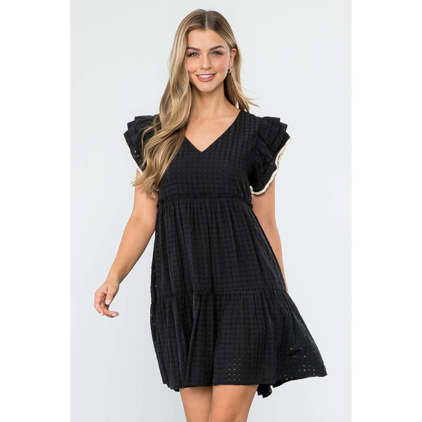 Belleann Flutter Sleeve Mini Dress