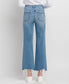 Slim-Wide Leg Jeans with Distressing