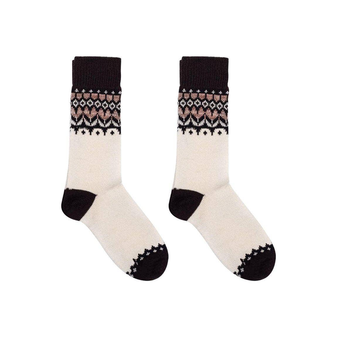 Jorunn - Creme Nordic Wool Socks