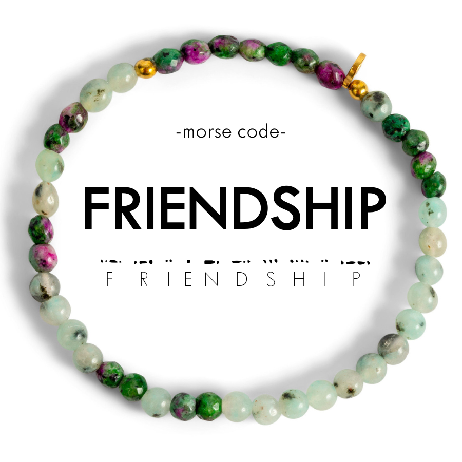 Morse Code Bracelet | FRIENDSHIP: Lavender Jade & Howlite