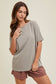 Grey Boatneck Casual Tee