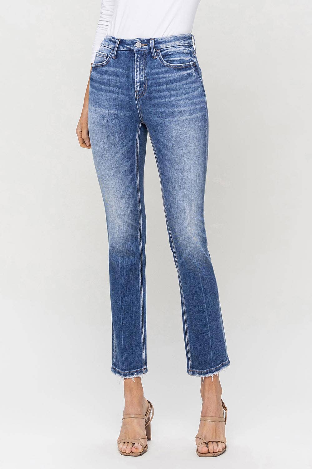 High Rise Slim Straight Jeans