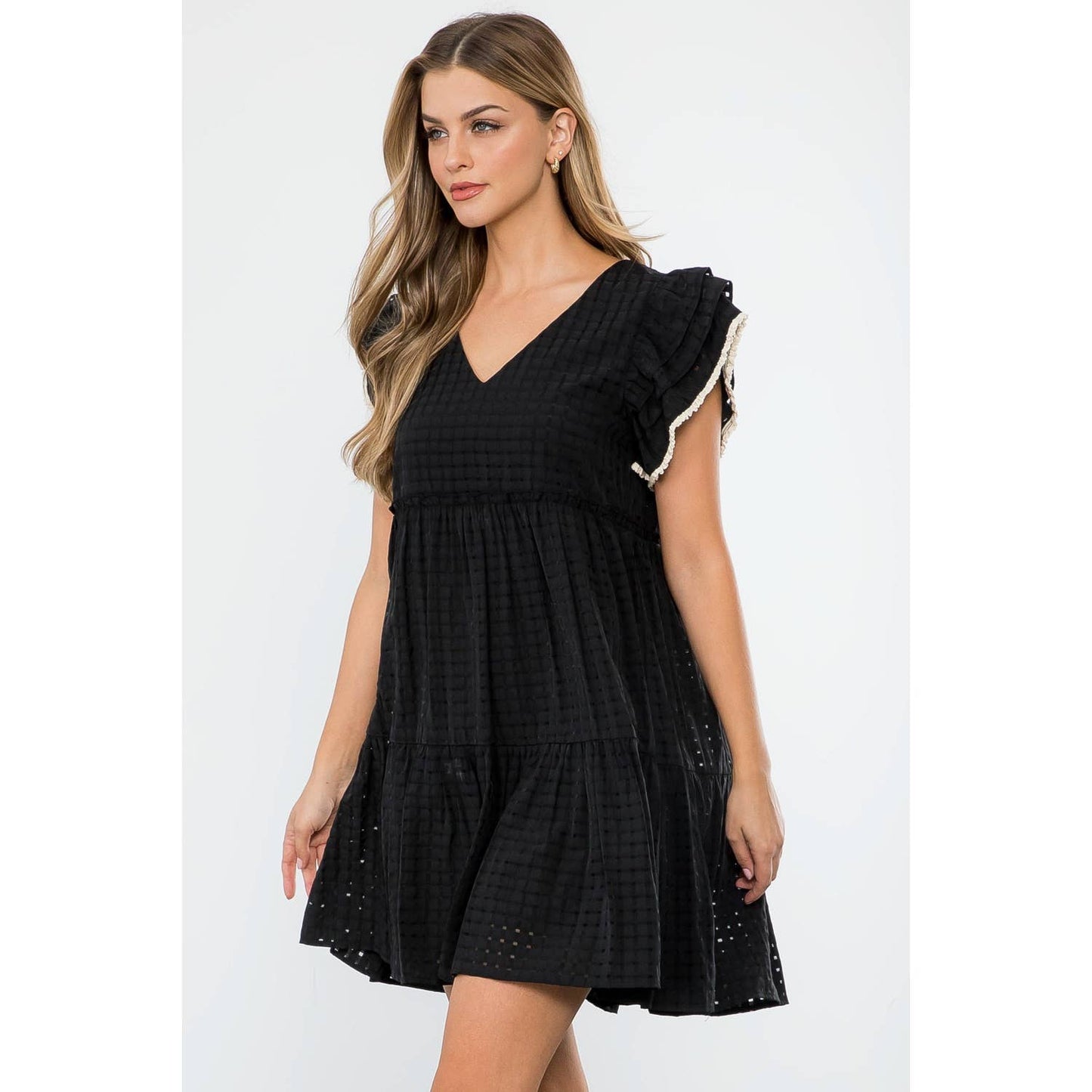Belleann Flutter Sleeve Mini Dress