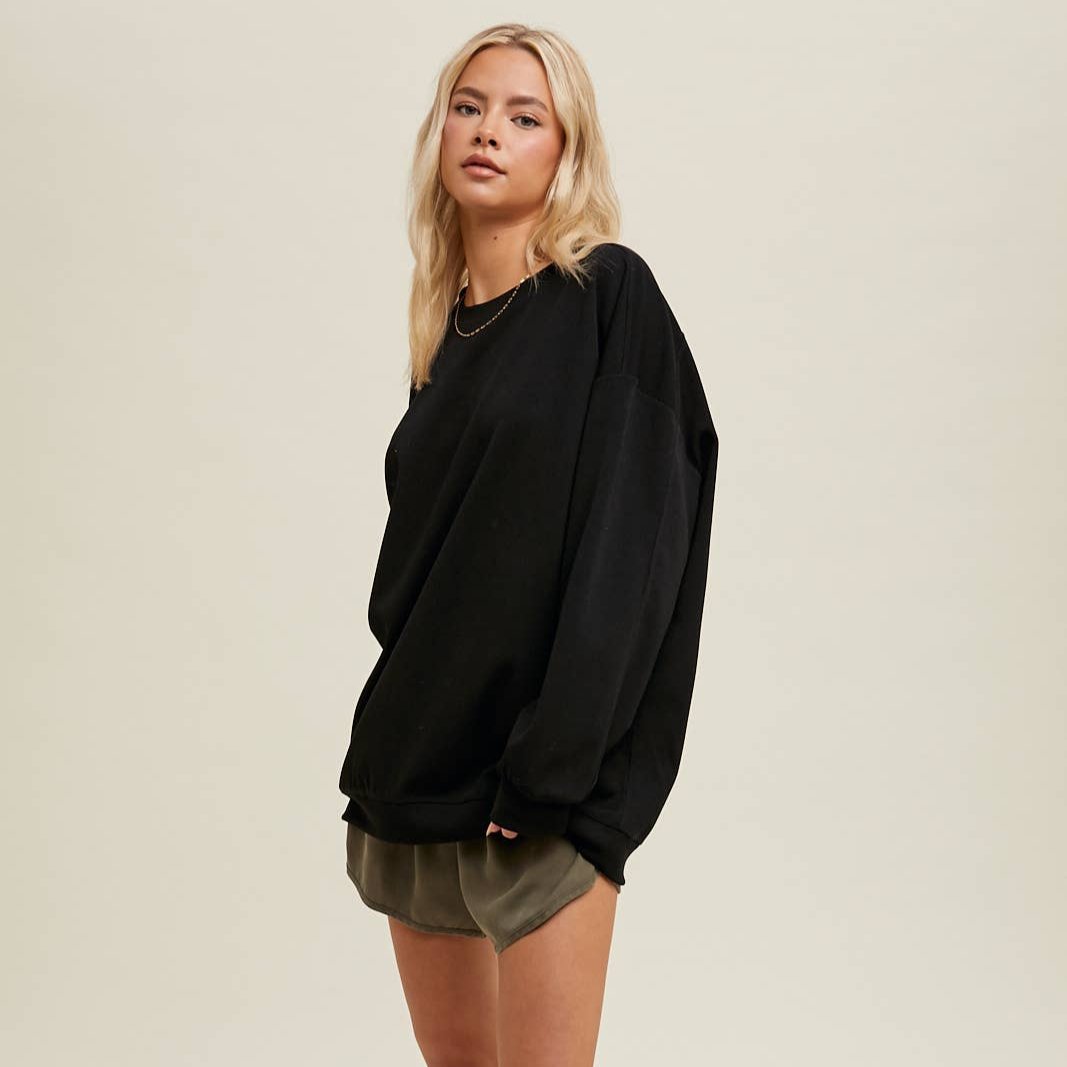 Wishlist Ribbed Knit Athleisure Black Top