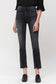 High Rise Cropped Straight Jeans in Black