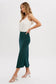 Evergreen Midi Satin Skirt