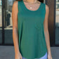 Perfect Pocket Scoop Neck Tank in Deep Green